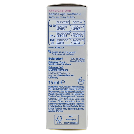 Nivea Cellular Expert Filler Acido Ialuronico Siero Rimpolpante 15 ml